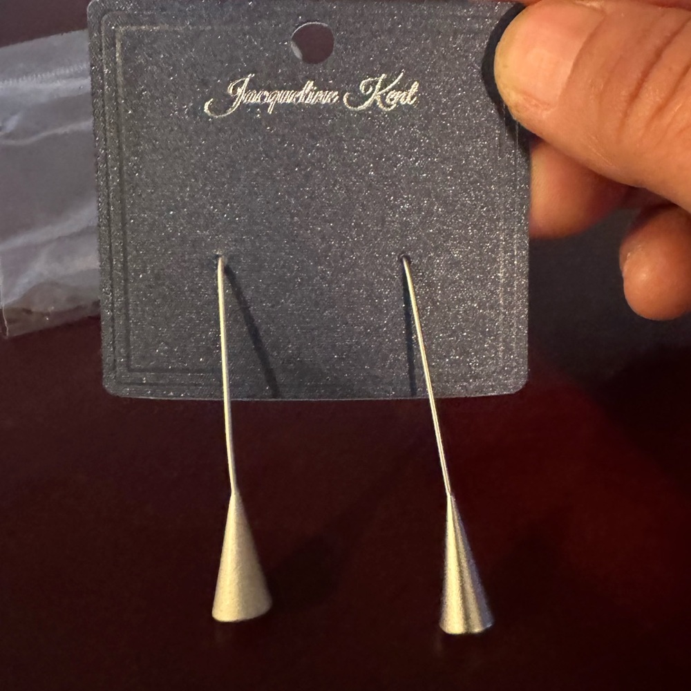 NWT Jacqueline Kent Silver Cone Drop Earrings